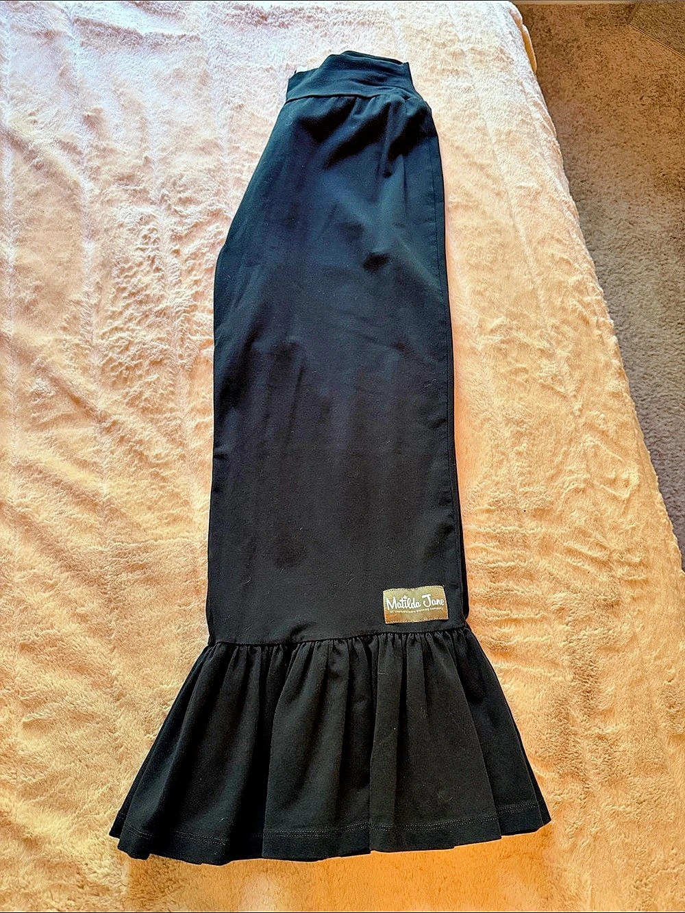 Matilda Jane Big Ruffle Pants Black Ruffle Hem Size Small